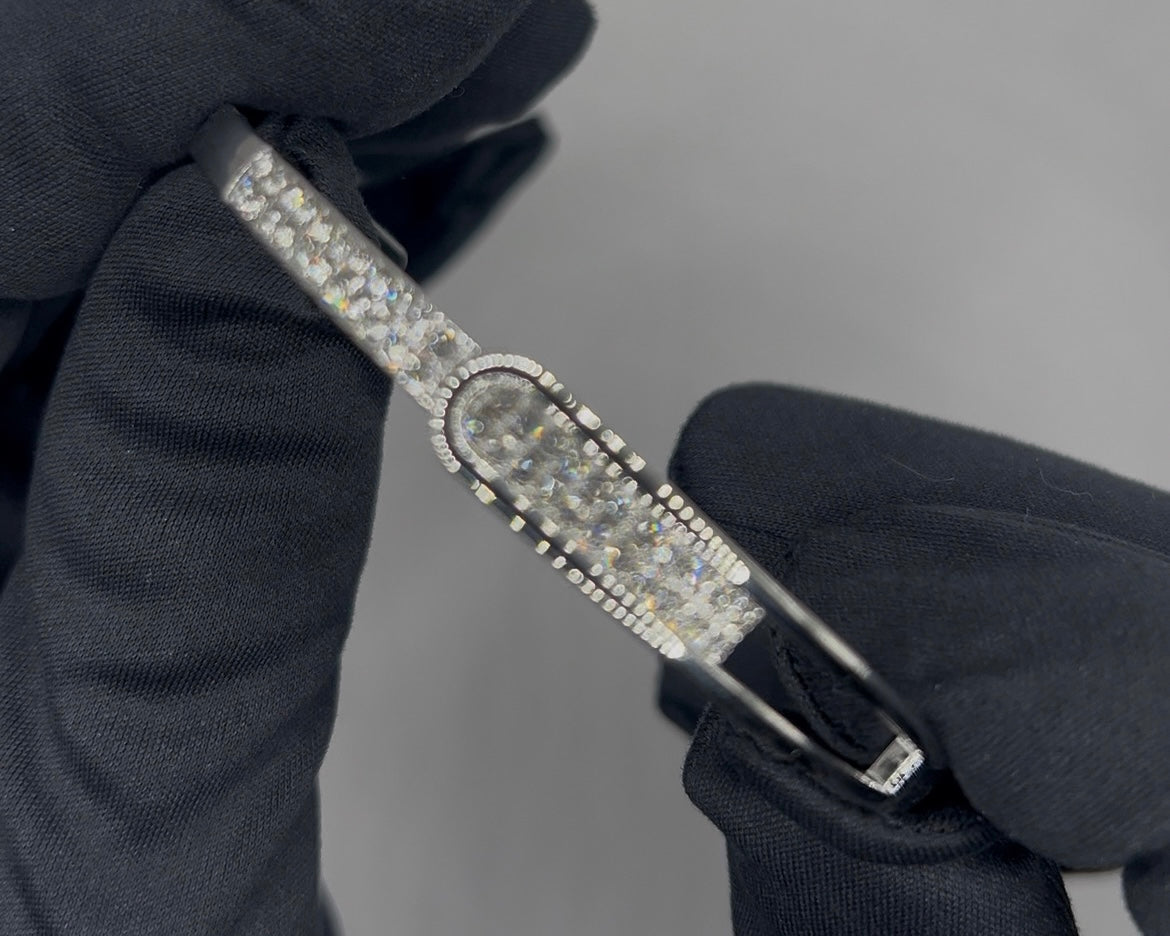 Silver Plated Micro Zircon Open Bangle