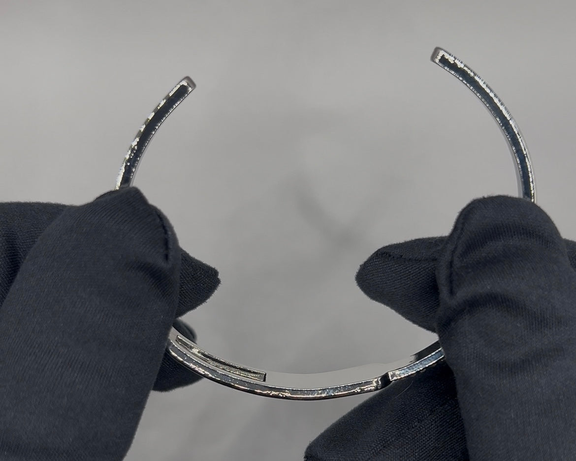 Silver Plated Micro Zircon Open Bangle